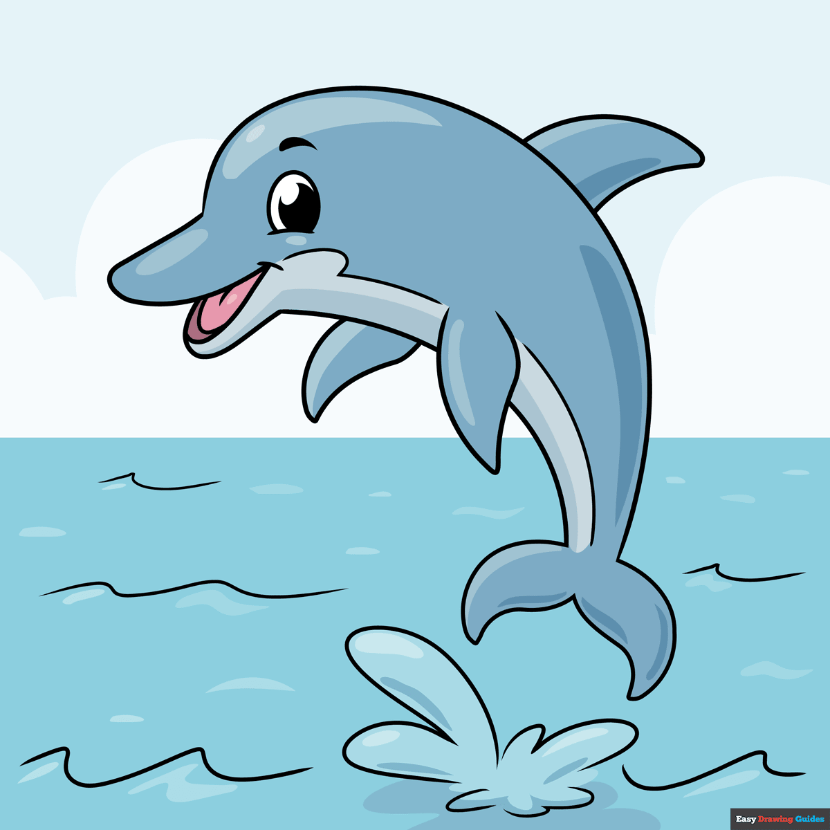 how to draw a baby dolphin