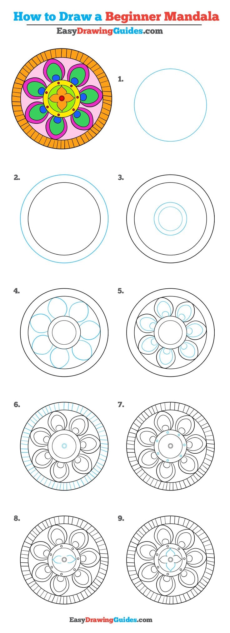 How To Draw A Beginner Mandala Really Easy Drawing Tutorial
