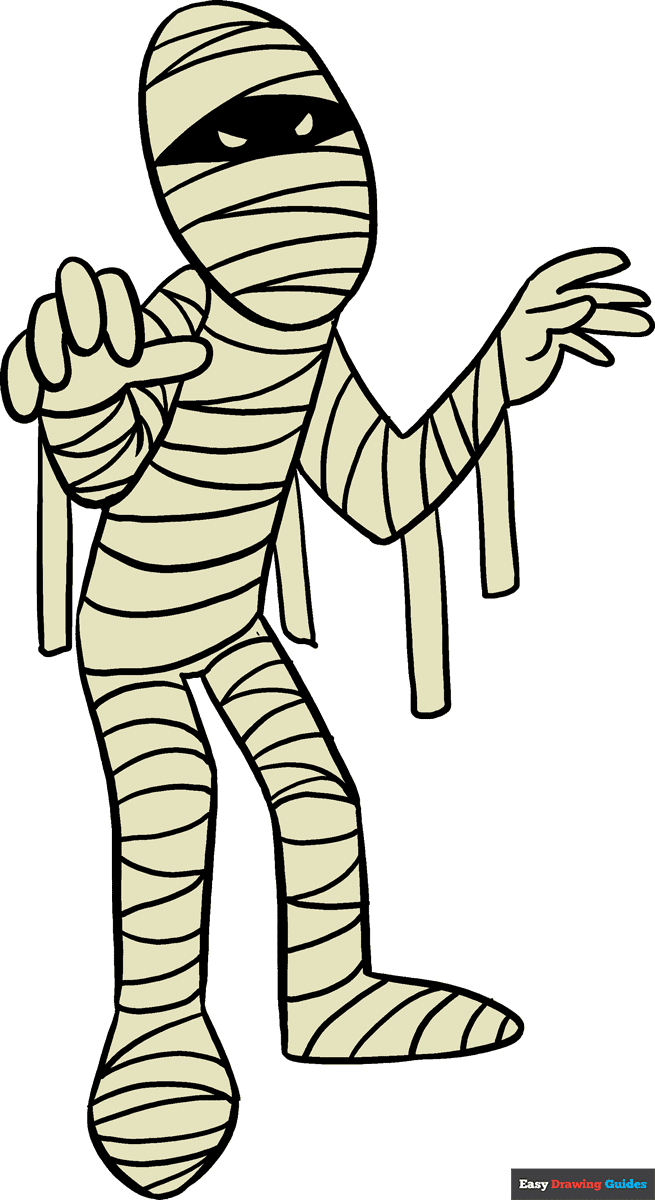 How to Draw a Mummy Really Easy Drawing Tutorial