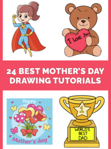 24 Best Mother's Day Drawing Tutorials Pinterest Image