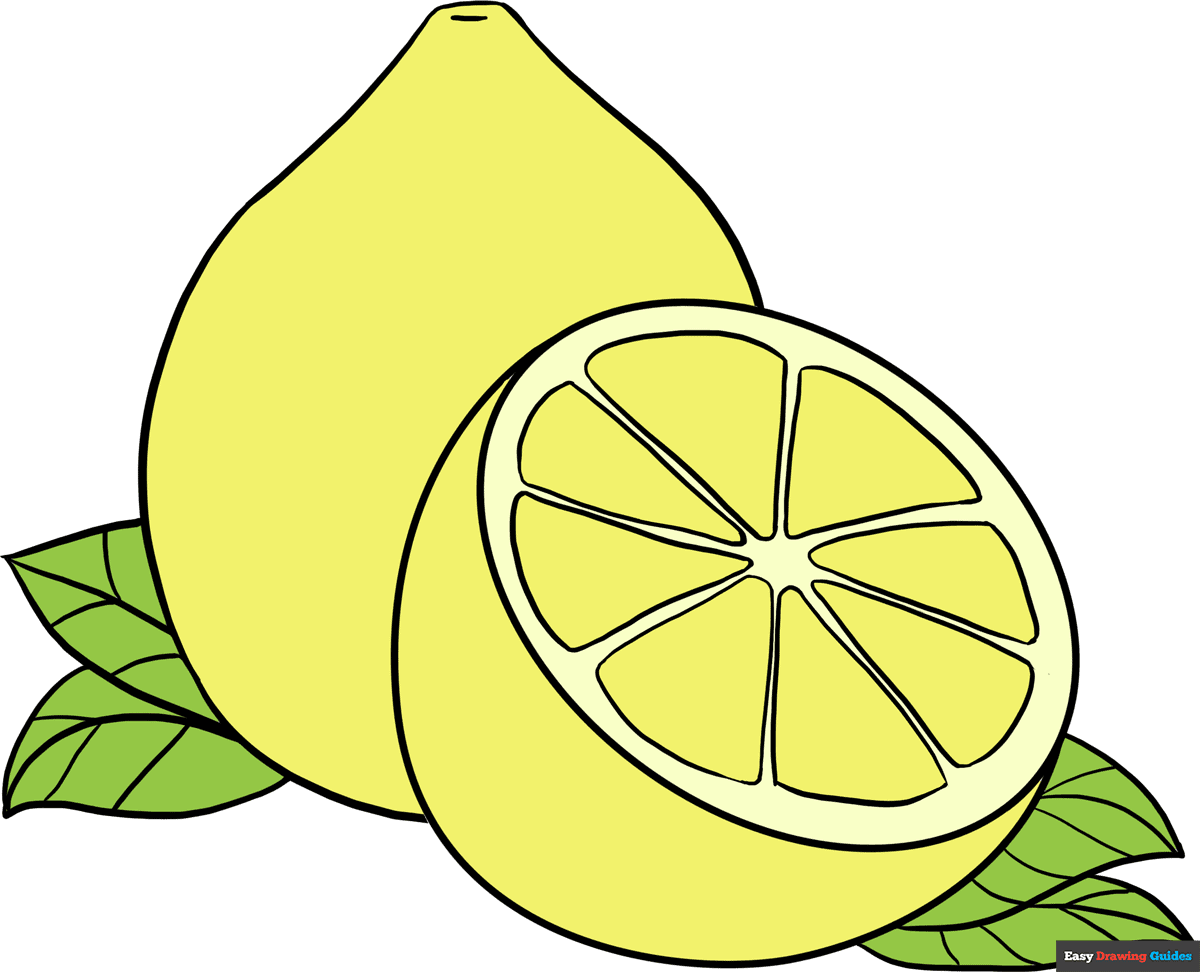 how to draw a lemon