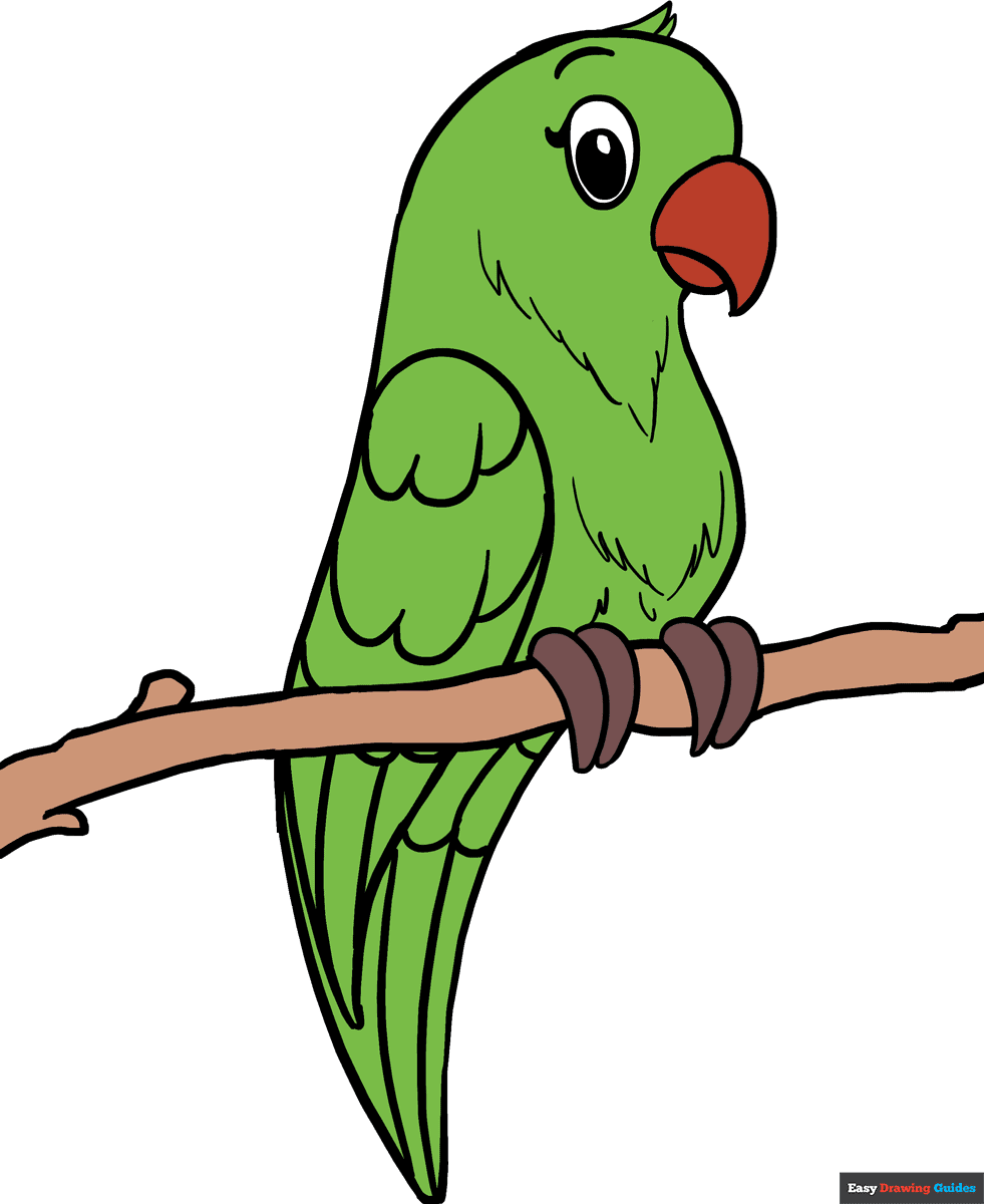 Simple stroke cut out parrot Royalty Free Vector Image