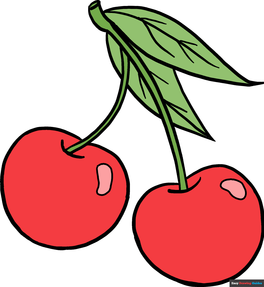 How to Draw Cherries Really Easy Drawing Tutorial