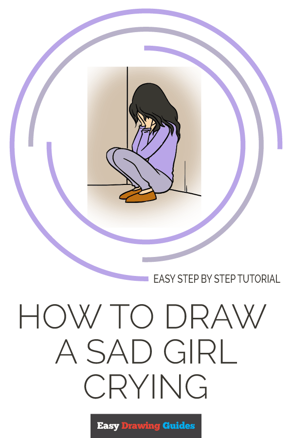 How to Draw a Sad Girl Crying | Share to Pinterest