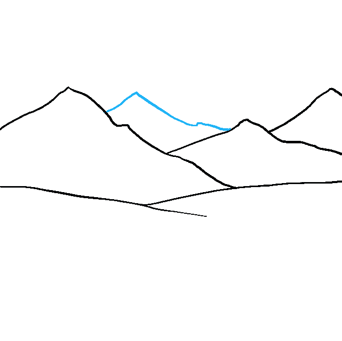 Easy Way To Draw Mountains How To Draw Mountains Near A Beautiful 