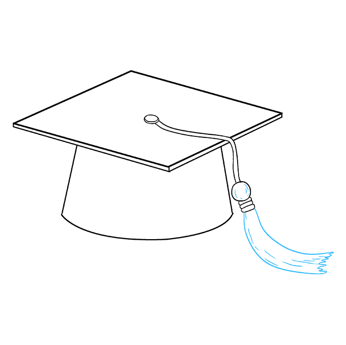 Comment dessiner le chapeau de graduation : Étape 9