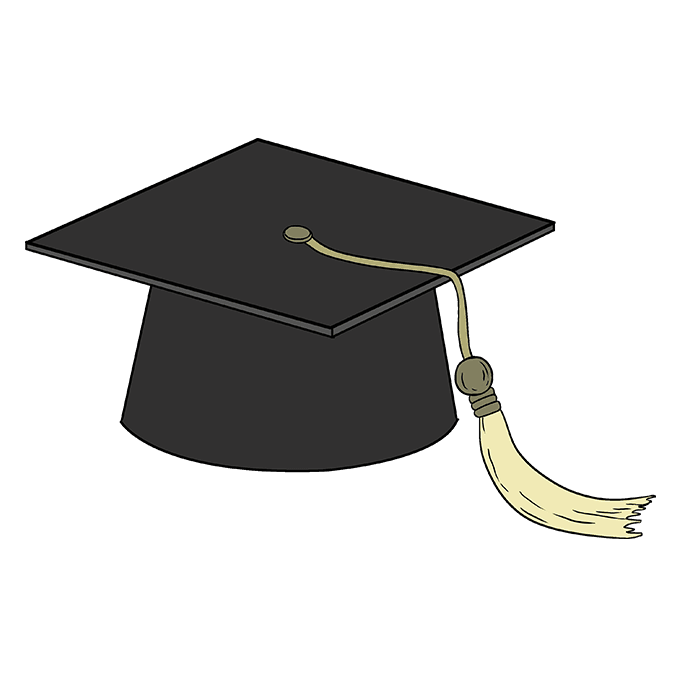 Comment dessiner le bonnet de graduation : Étape 10