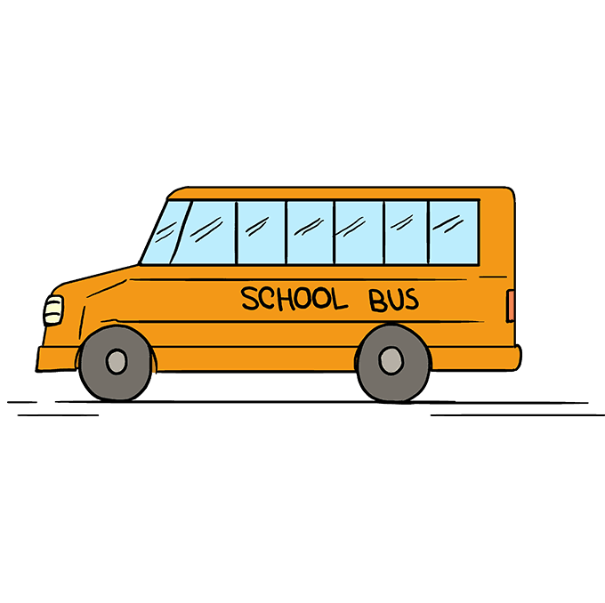 How To Draw A School Bus Easy Step By Step Drawing Tutorial