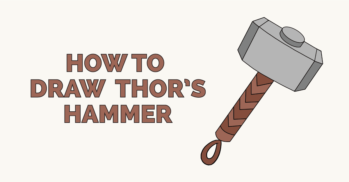 How to Draw Thor's Hammer Really Easy Drawing Tutorial