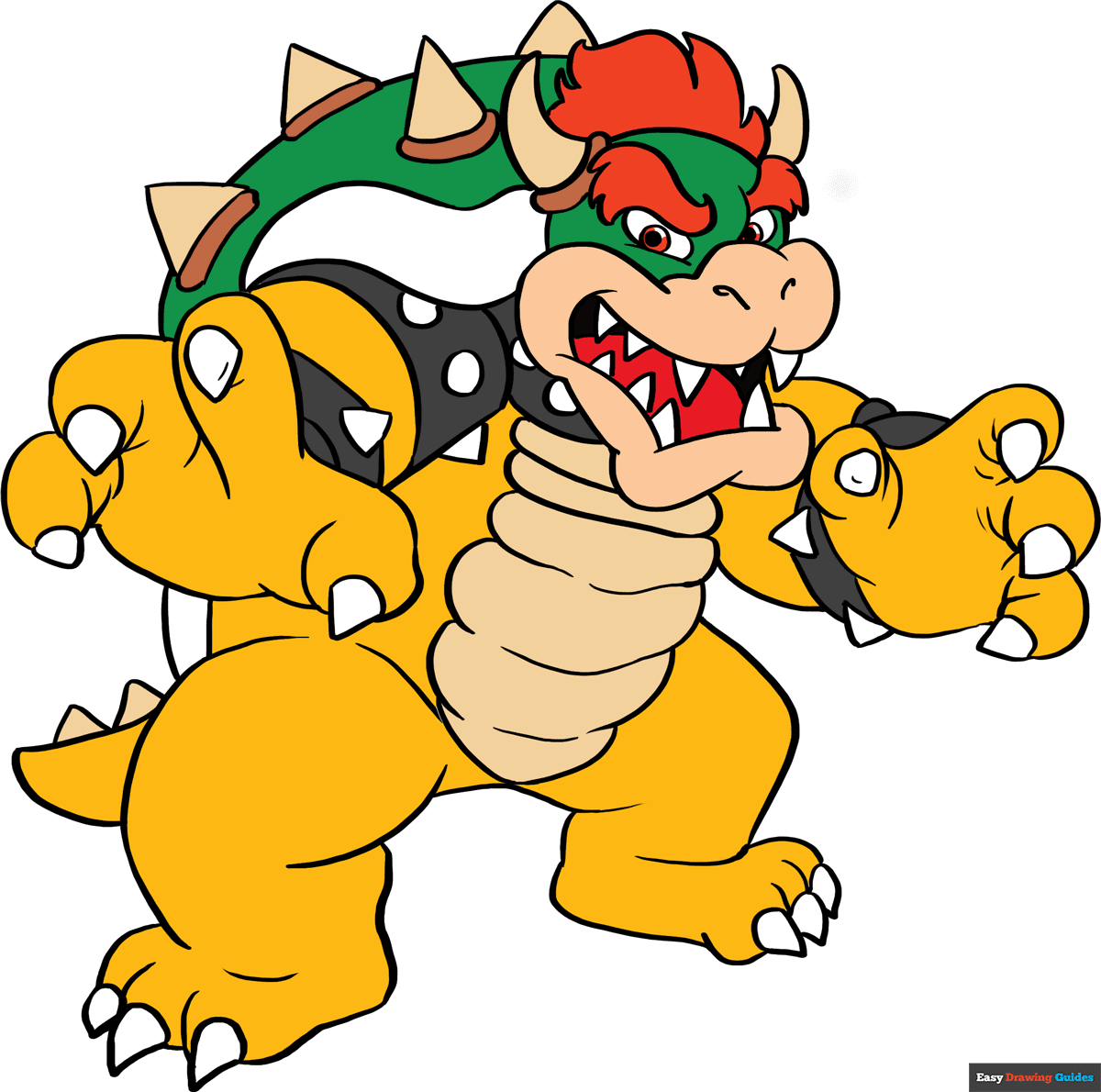 How to Draw Bowser from Super Mario Bros Really Easy Drawing Tutorial