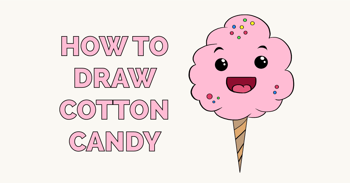 How to Draw Cotton Candy - Really Easy Drawing Tutorial