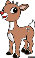 How to Draw Rudolph the Red-Nosed Reindeer