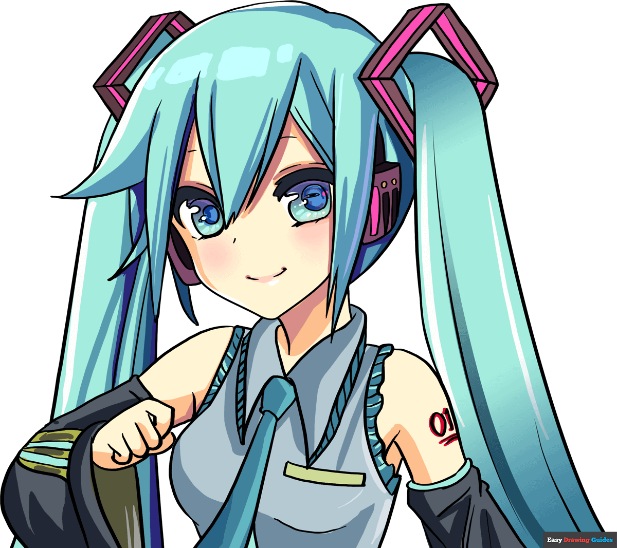How To Draw Hatsune Miku Really Easy Drawing Tutorial