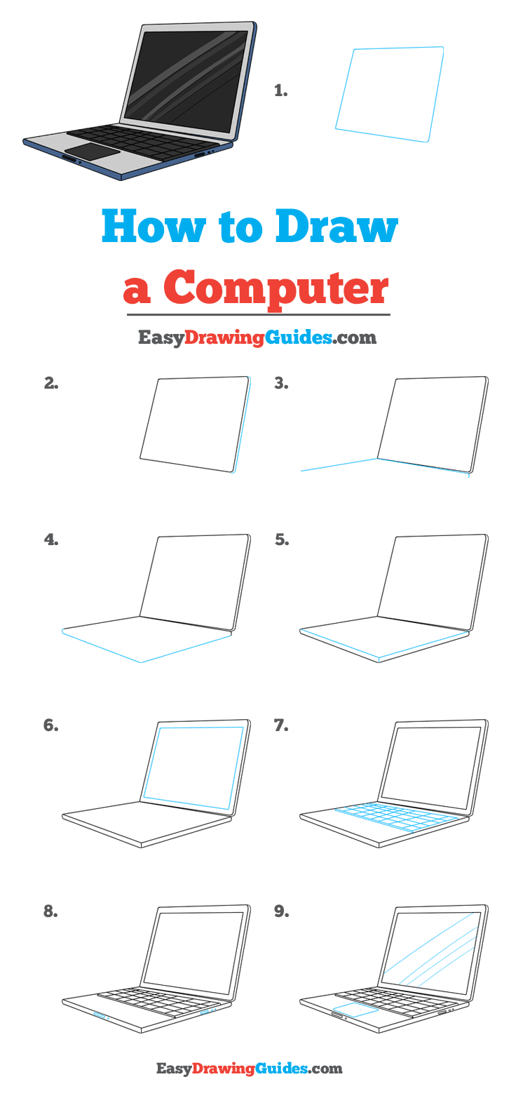 How to Draw a Computer Really Easy Drawing Tutorial