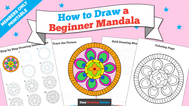 Printables thumbnail: How to draw a Beginner Mandala