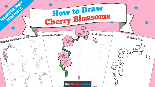 Printables thumbnail: How to draw Cherry Blossoms