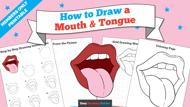 Printables thumbnail: How to draw a Mouth and Tongue