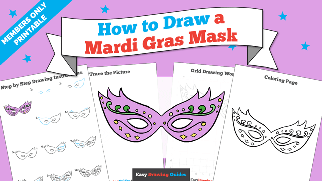 Printables thumbnail: How to draw a Mardi Gras Mask