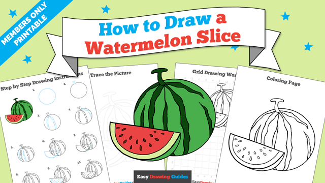 Printables thumbnail: How to draw a Watermelon Slice