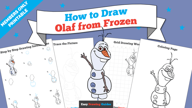 Printables thumbnail: How to draw Olaf from Frozen