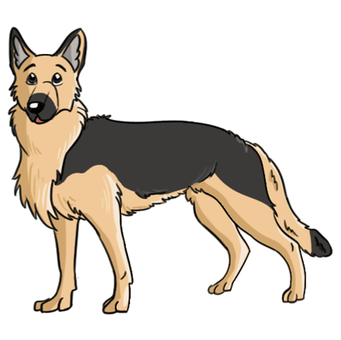 How To Draw A German Shepherd Dog Really Easy Drawing Tutorial