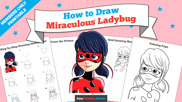 Printables thumbnail: How to draw Miraculous Ladybug