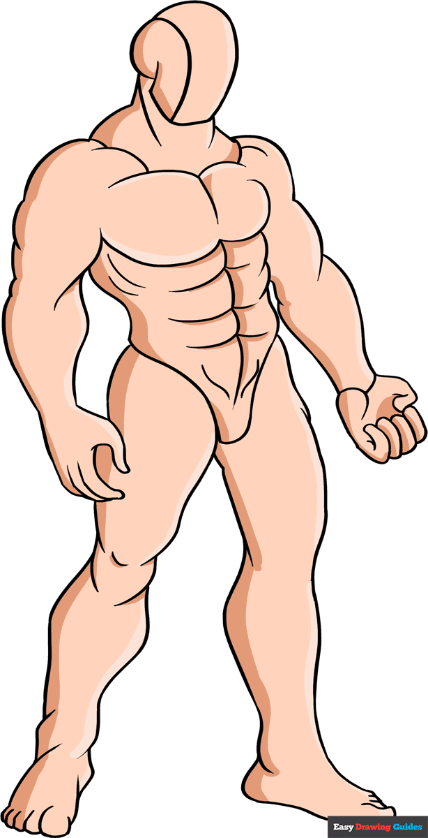 muscular man drawing