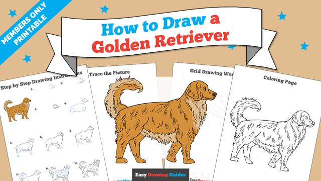 How to Draw a Golden Retriever - Really Easy Drawing Tutorial