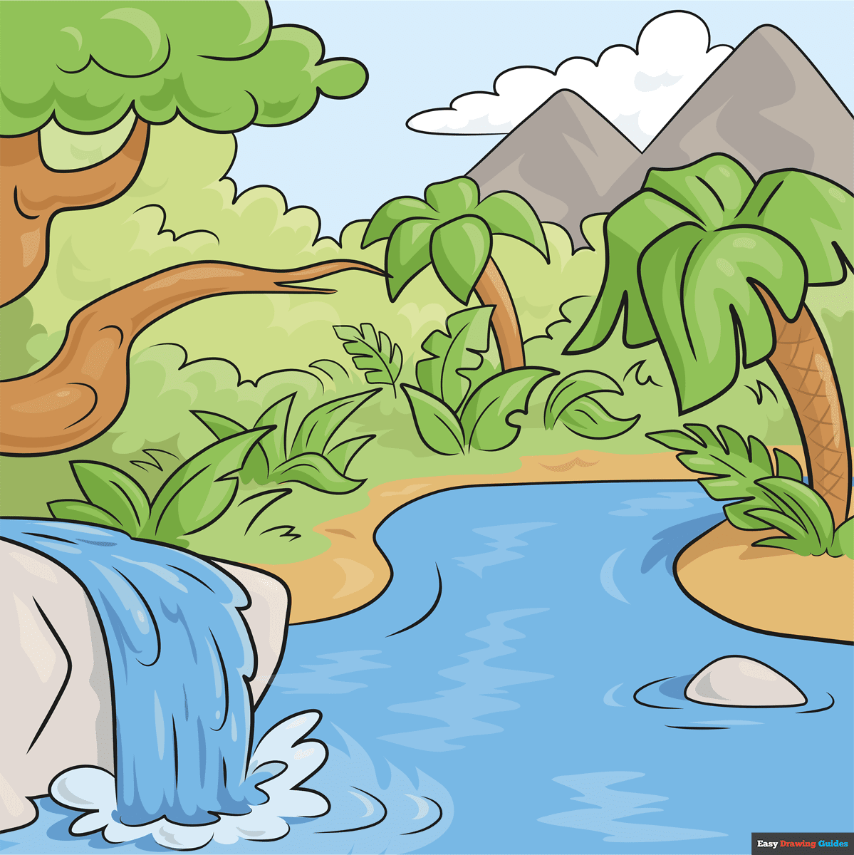 How to Draw a Jungle Really Easy Drawing Tutorial