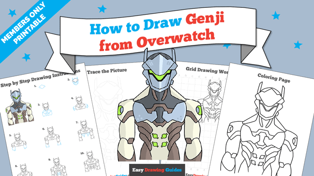 Printables thumbnail: How to draw Genji from Overwatch