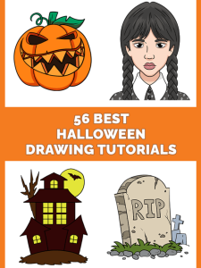 56 Best Halloween Drawing Tutorials - Pinterest image