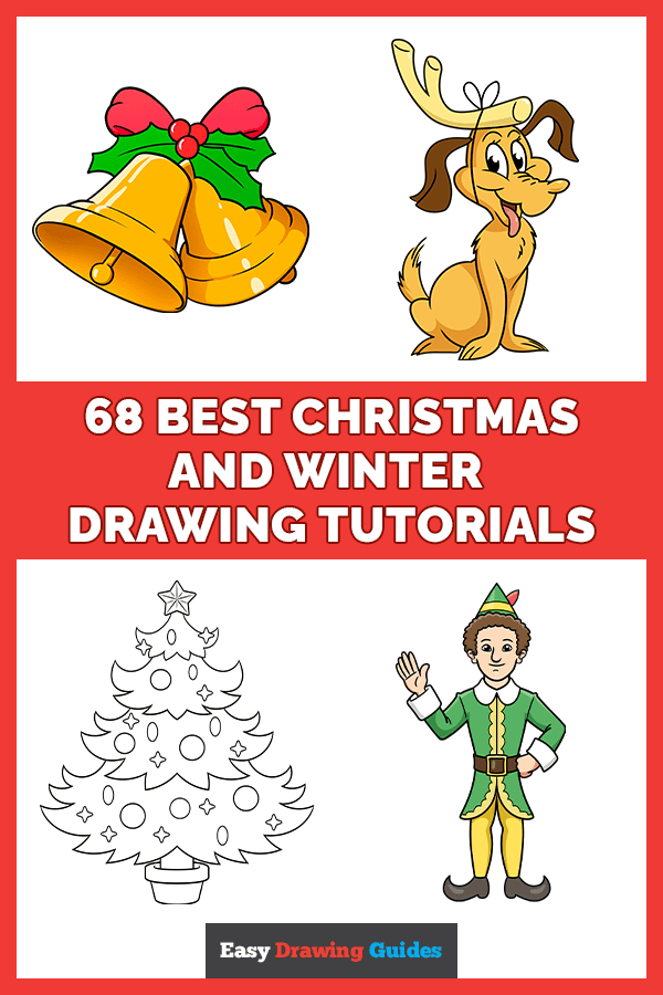 68 Best Christmas and Winter Drawing Tutorials Pinterest Image