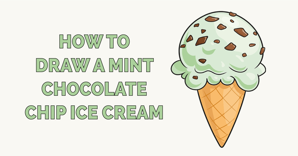 How To Draw Mint Chocolate Chip Ice Cream