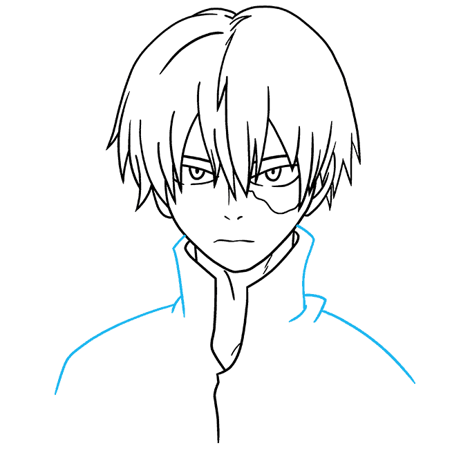 How to Draw Shoto Todoroki from My Hero Academia Step 08