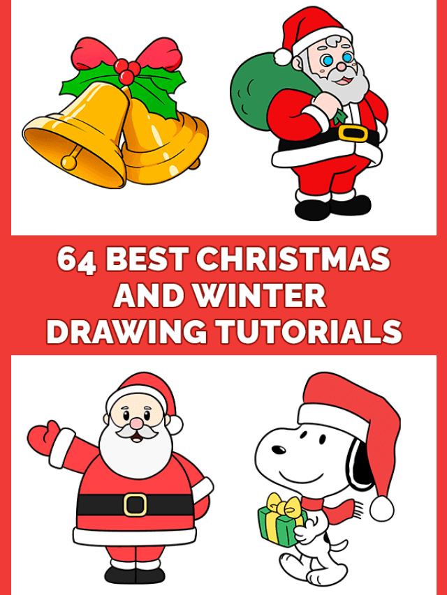 64 Best Christmas and Winter Drawing Tutorials Pinterest Image