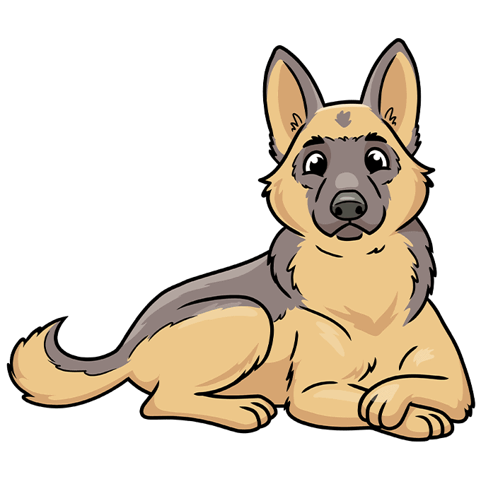 German Shepherd Drawing Cartoon German Shepherd Drawing Cartoon