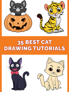 Best Cat Drawing Tutorials Pinterest Image