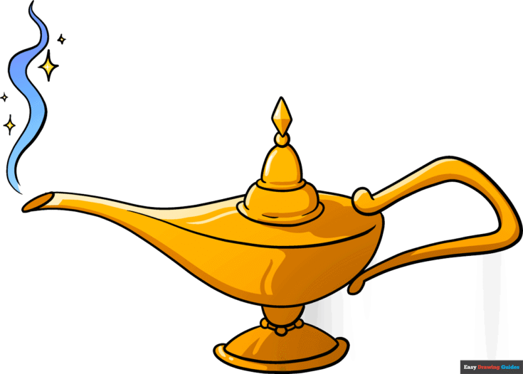 How to Draw the Genie Lamp from Aladdin Featured Image