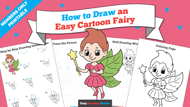 Printables thumbnail: How to Draw an Easy Cartoon Fairy