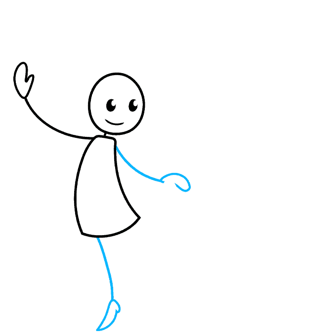 Stick Figures Dancing step-by-step drawing tutorial: step 03