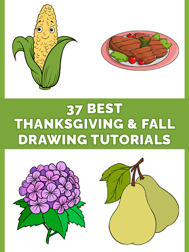 43 Best Thanksgiving and Fall Drawing Tutorials Pinterest Image