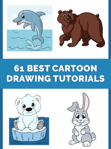61 Easy Cartoon Drawing Step-by-Step Tutorials Pinterest Image