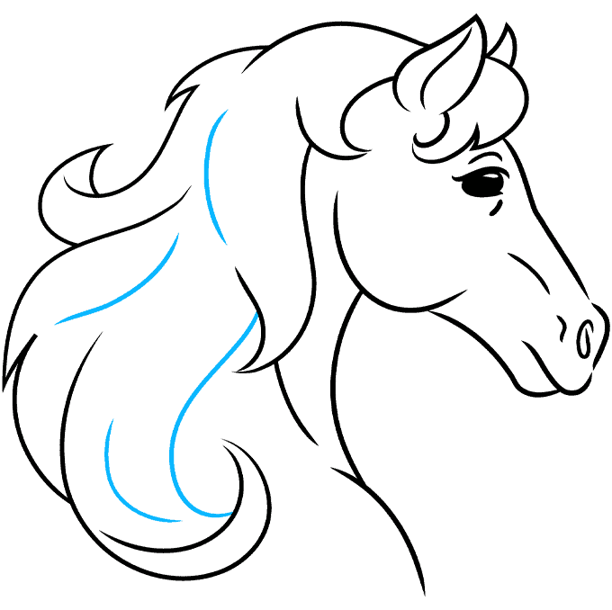 How to Draw a Horse Head Outline Really Easy Drawing Tutorial