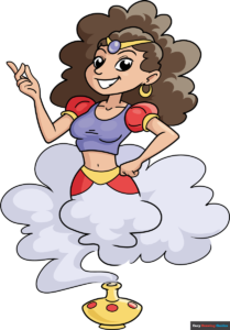 how to draw a female genie featured image