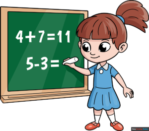 how to draw a girl in math class cartoon featured image