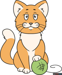 how to draw a sitting cartoon cat featured image