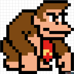 how to draw donkey kong pixel art featured image