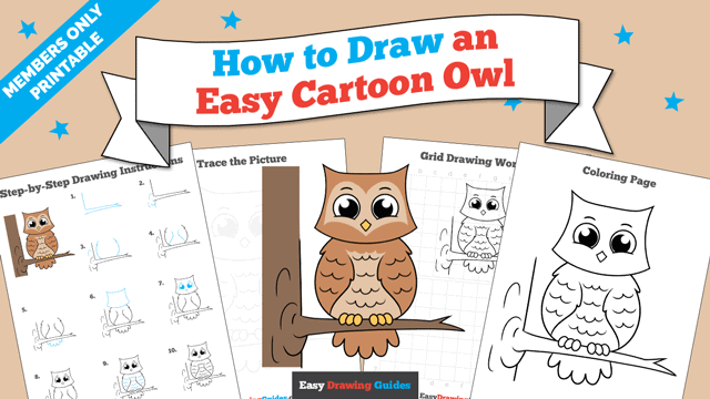 Printables thumbnail: How to Draw an Easy Cartoon Owl