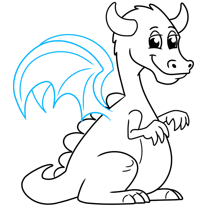 outline drawings of dragons