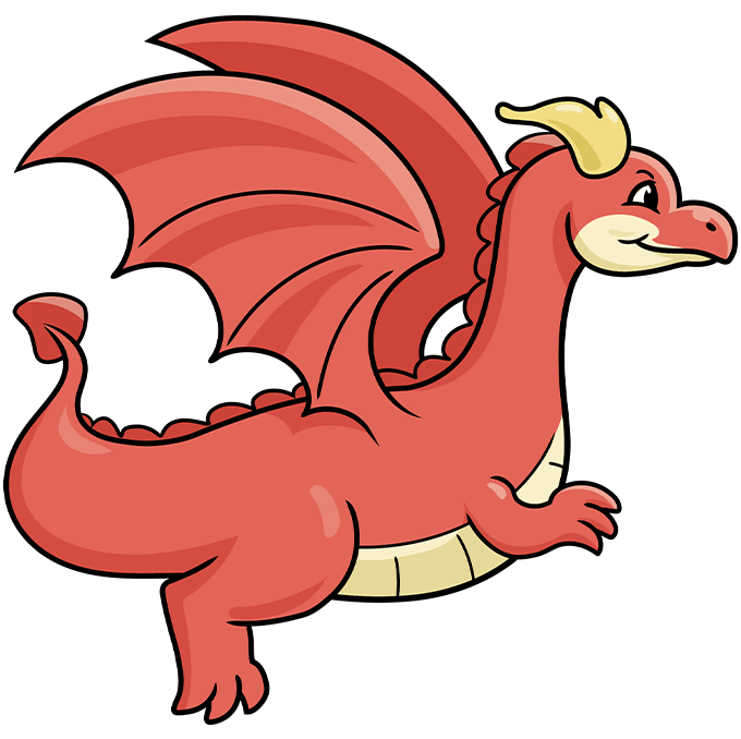 simple flying dragon drawing